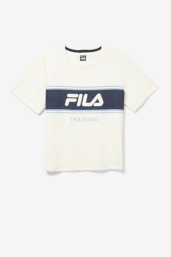 Fila Keep It Cool White T-Shirt Womens - NZ 63825-DVXA